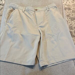Men's Tan Flat Front Shorts